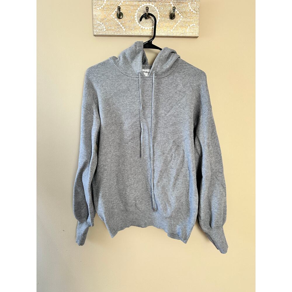 For the Republic Medium Gray Pullover Hoodie Sweater